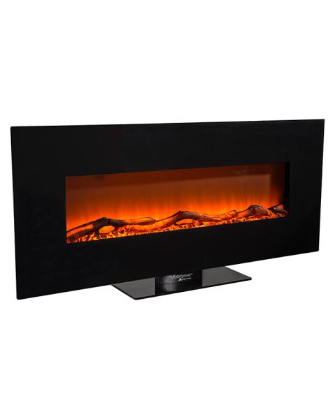 Samostoječi in stenski ploščati kamin Voltomat HEATING (črn, 1.400–1.600 W)